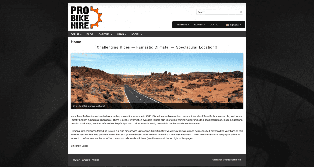 Tenerife Training website webdesign webmaster